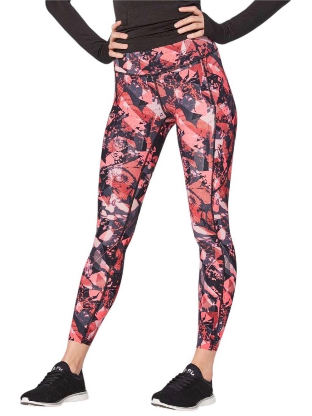 lululemon athletica Coral and Black Abstract High-Rise Leggings